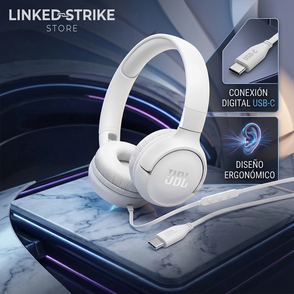 Headphones JBL TUNE 520 C Non TWS Blanco JBL - Tienda Linked Strike