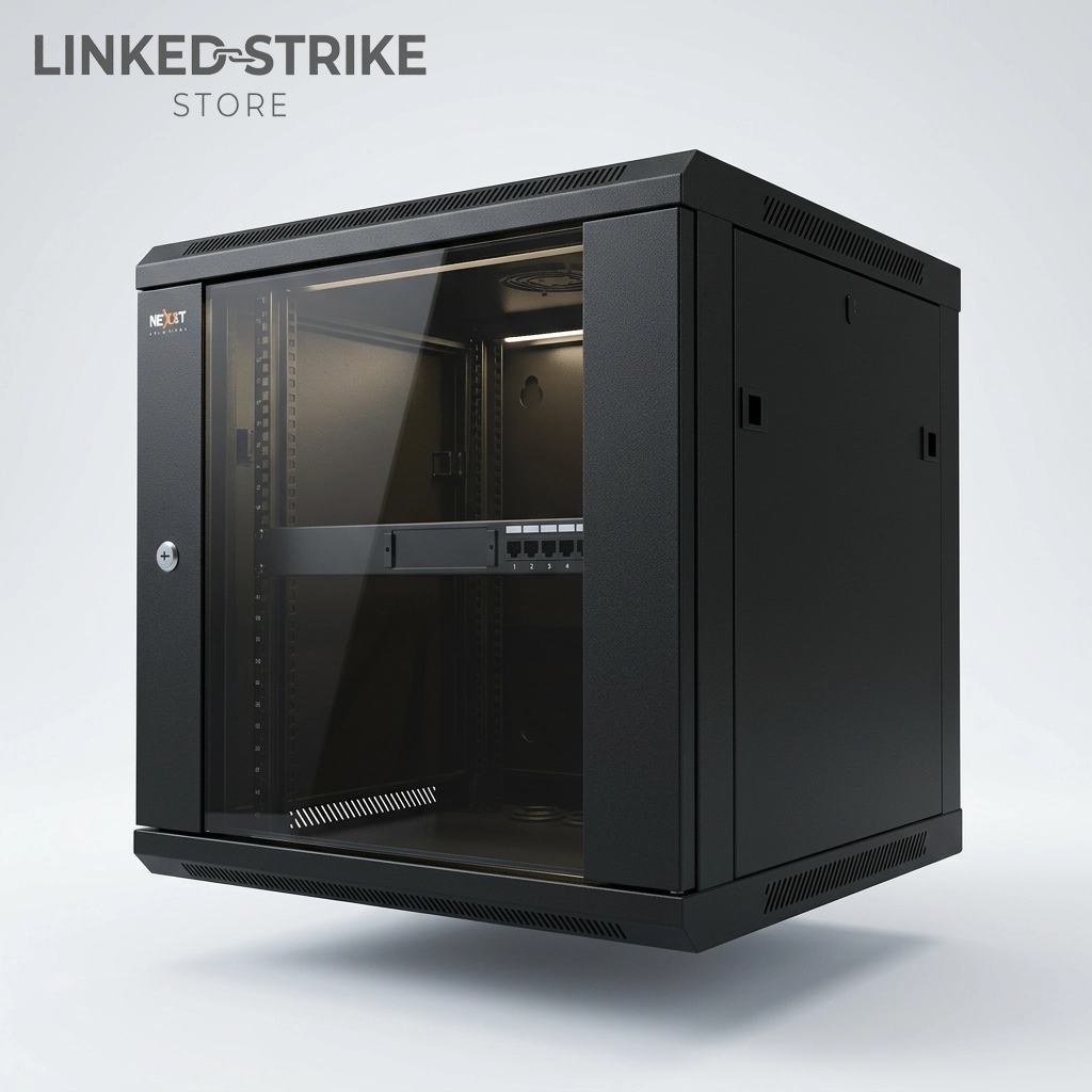 Rack Armario Nexxt 9U Negro RAL 9005 Acero con Puerta de Vidrio - Tienda Linked Strike